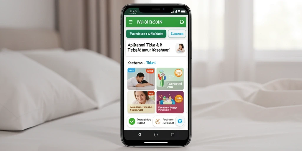 Tampilan aplikasi D73 dengan fitur Tidur & Relaksasi yang menenangkan.