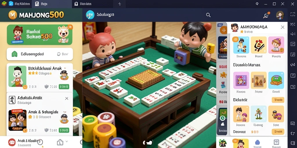 Antarmuka main yang menarik dan edukatif dari MAHJONG500.