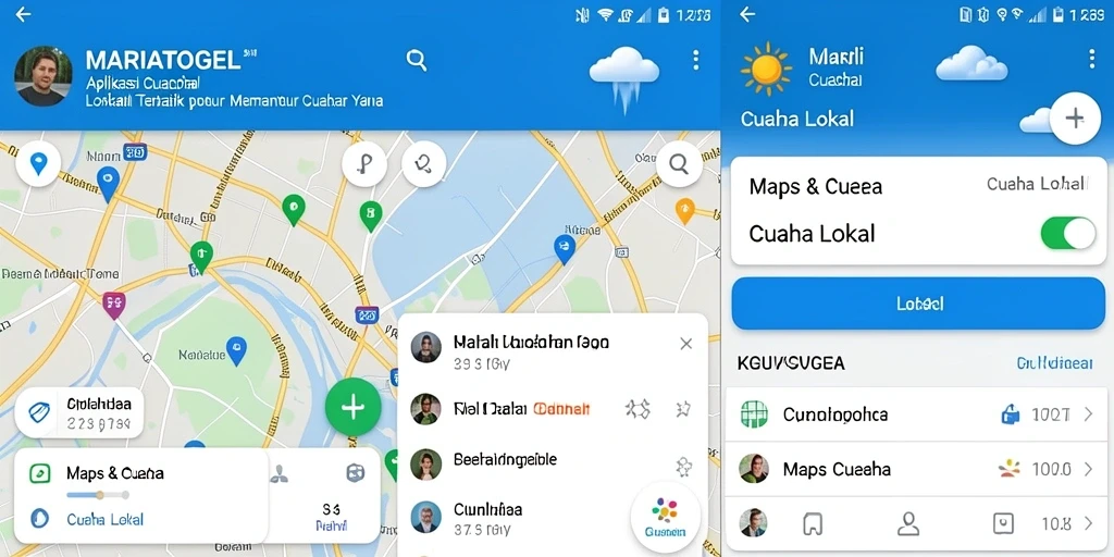 Antarmuka MARIATOGEL menampilkan informasi cuaca lokal dengan jelas.