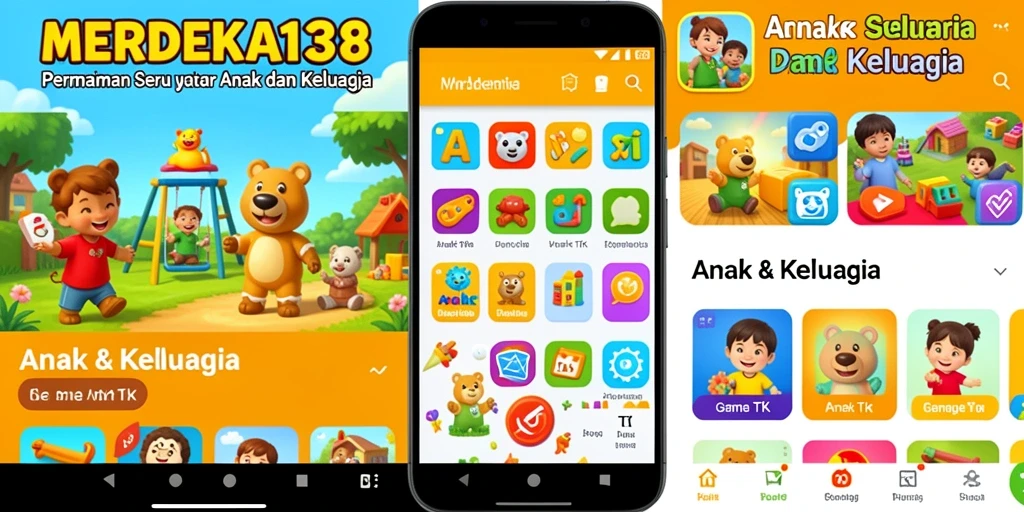 Antarmuka menawan dari MERDEKA138 untuk anak-anak.