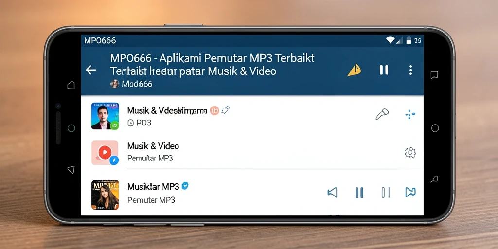 Tampilan antarmuka MPO666 menampilkan fitur Pemutar MP3 yang menarik.