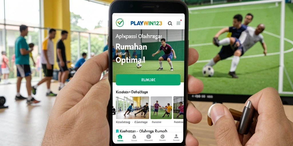 Antarmuka aplikasi PLAYWIN123 yang sederhana dan menarik untuk olahraga di rumah.