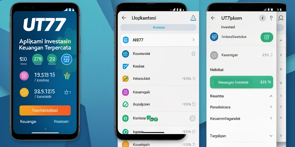 Tampilan antarmuka aplikasi UT77 yang mudah digunakan untuk investasi.